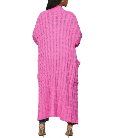 Long Sweaters for Women Cardigan Open Front Cable Knit Long Sleeve Duster Chunky Casual Cardigans Coat With Pockets Nm8969-pi...