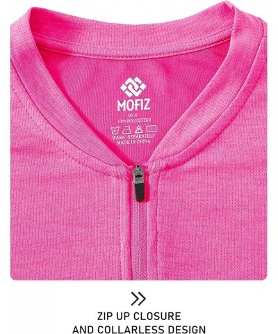 Womens Polo Golf Shirts Short Sleeve 1/4 Zip Pullover Collarless UPF50+ Quick Dry Tennis Performance Shirts Rose $10.63 Shirts