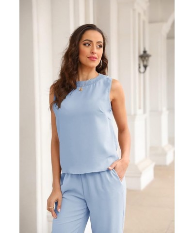 Womens 3 Piece Elegant Evening Pant Suits Mother of The Groom Bride Wedding Formal Outfits Sets Light Blue $39.60 Suits
