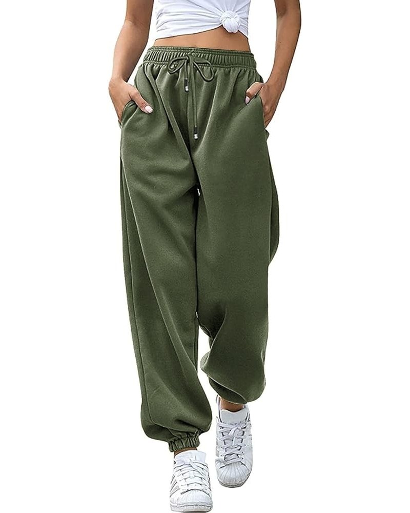 Womens Sweatpants Fall Winter 2023 Outfits Cuffed Athletic Trousers with Pockets Sweatpant for Women B-green $8.99 Activewear