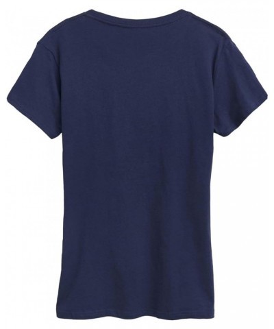 Falling Stars-Women's Short Sleeve Graphic T-Shirt Navy $10.19 T-Shirts