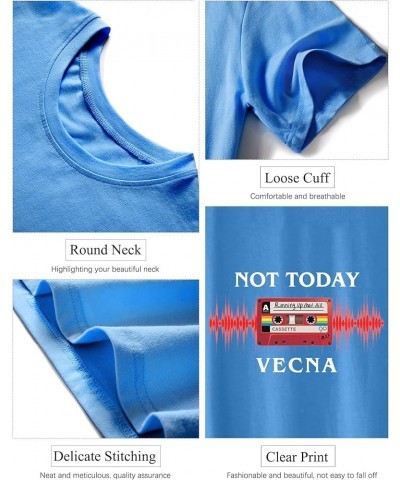 Not Today Vecna Shirt Women Letter Print T-Shirt Oneck Short Sleeve Summer Tee Tops Y-lake Blue $12.31 T-Shirts