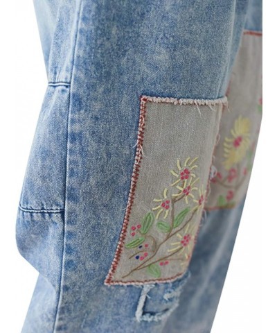 Women's Drawstring Pants Denim Jeans Harem Pants with Pockets Style 1 Blue $21.15 Jeans