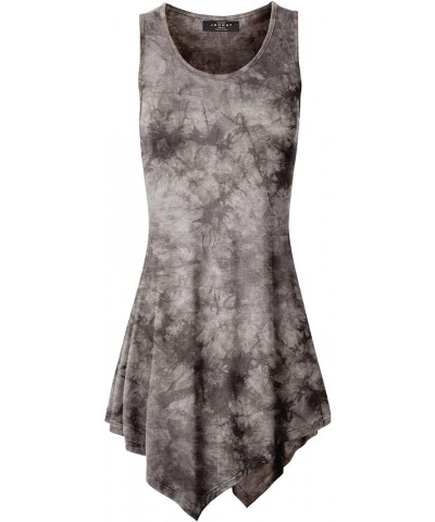 Women's Sleeveless Comfy Tunic Tank Top with Various Hem - Plus Size Wt1065_brown $11.85 Tops