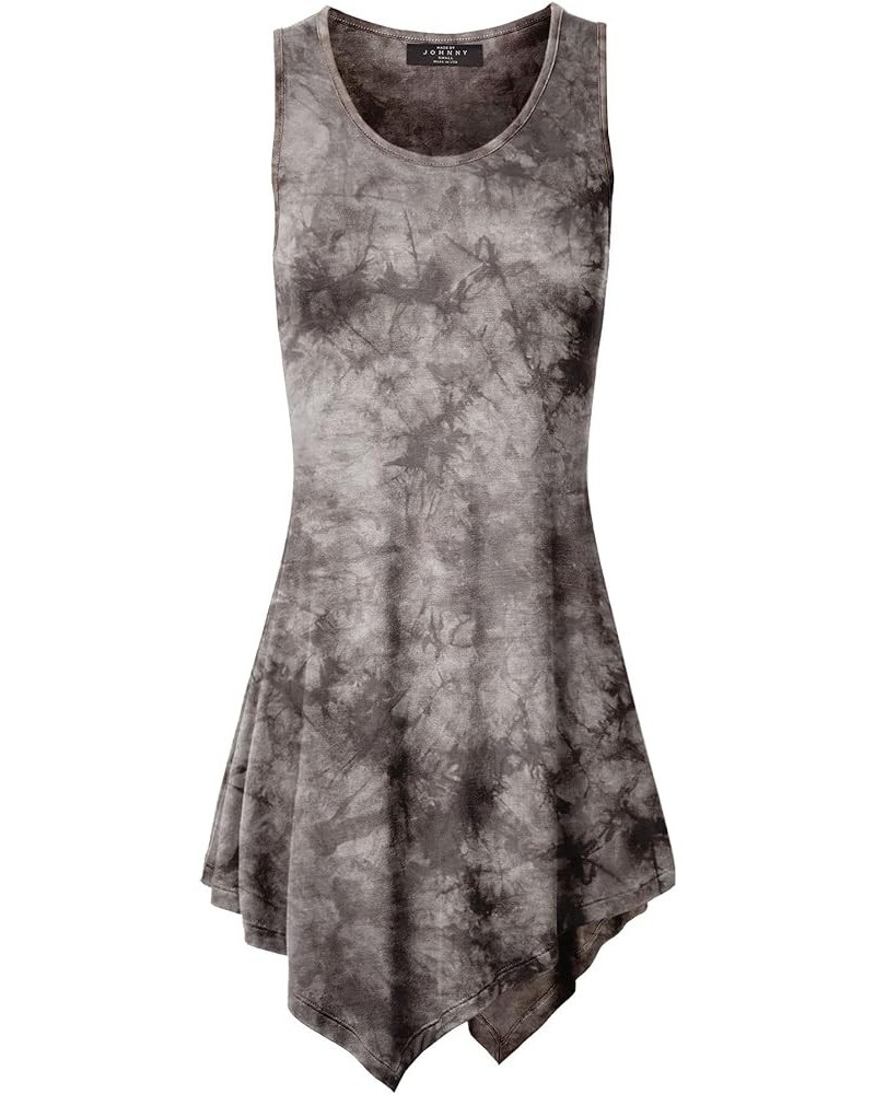 Women's Sleeveless Comfy Tunic Tank Top with Various Hem - Plus Size Wt1065_brown $11.85 Tops