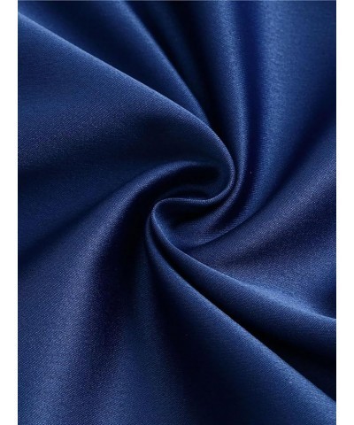 Women's Sleeveless Silk Satin Tank Top Adjustable Strap Shirt V-Neck Camisole Blouses for Summer Navy $6.35 Tanks