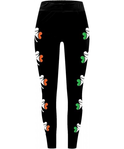 St.Patrick's Day Irish Green Shamrock High Waist Yoga Pants Clover Leaves Gym Leggings Butt Lifting Workout Pants B_orange $1...