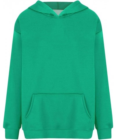 Womens Fall Oversized Sweatshirts Fleece Hoodies Long Sleeve Shirts Pullover Winter Clothes with Pocket 1-green $10.59 Shirts