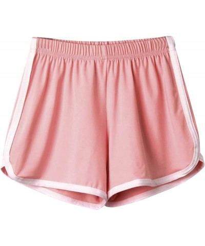 Dolphin Hem Shorts for Women Sport Booty Shorts Casual Summer Athletic Shorts Breathable Gym Workout Shorts 03-pink $5.45 Shorts