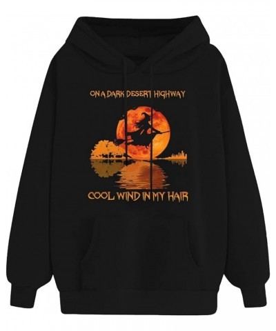 Women's Halloween Graphic Hoodies Fleece Hooded Neck Sweatshirts Casual Long Sleeve Pullover Loose 2023 Fall Tops 05-black $1...