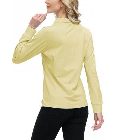 Women's Golf Polo Shirt Long Sleeves Zip Up Sport Active Shirts Quick Dry Athletic T-Shirt Casual Tennis Tops Slim Fit Yellow...
