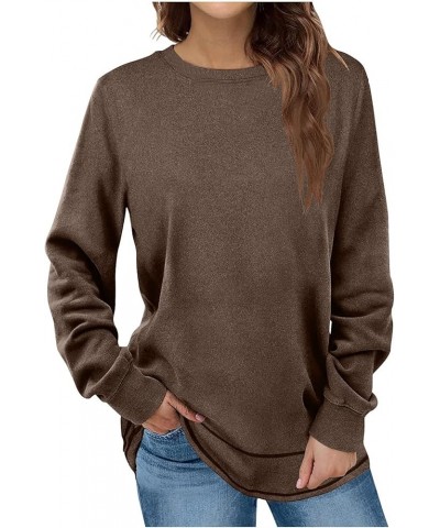 Womens Fall Fashion Tops Dressy Casual Long Sleeve Tunic Tops for Leggings Crewneck Curved-Hem Sweatshirts Soft Shirts A01_co...
